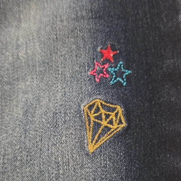 Kids Denim Jeans with Embroidered Accents - Picture 3 of 7